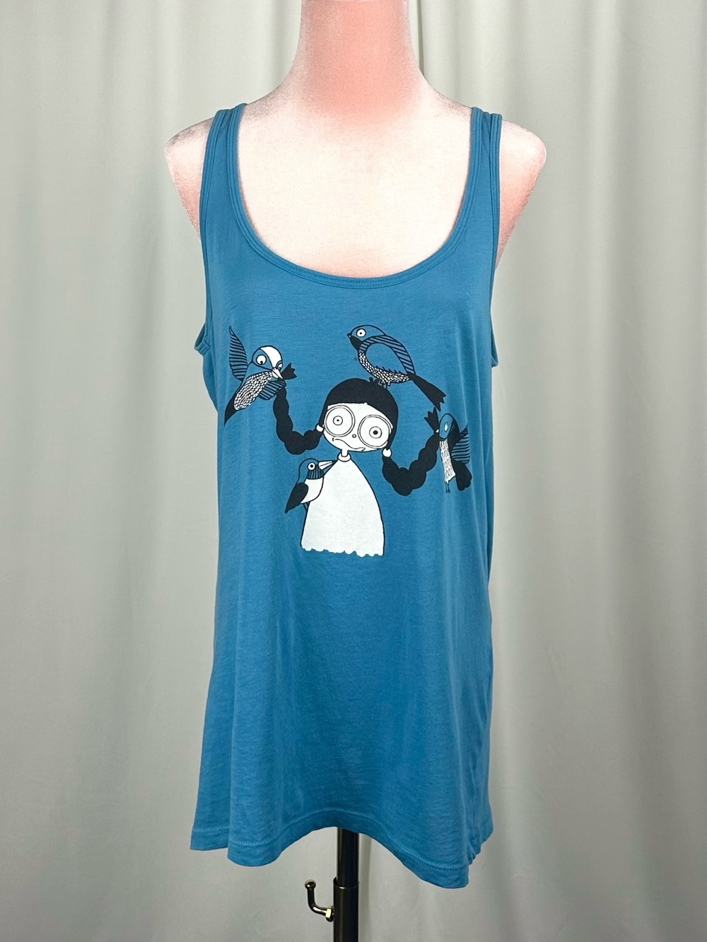 Marc by Marc Jacobs Blue Graphic Pima Cotton Tank Top L
